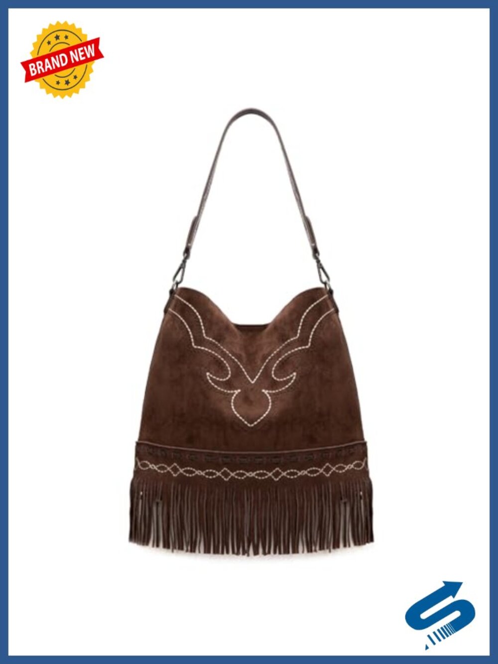 Montana West Fringe Suede Hobo Bag Soft Designer Top Handle Shoulder Bag